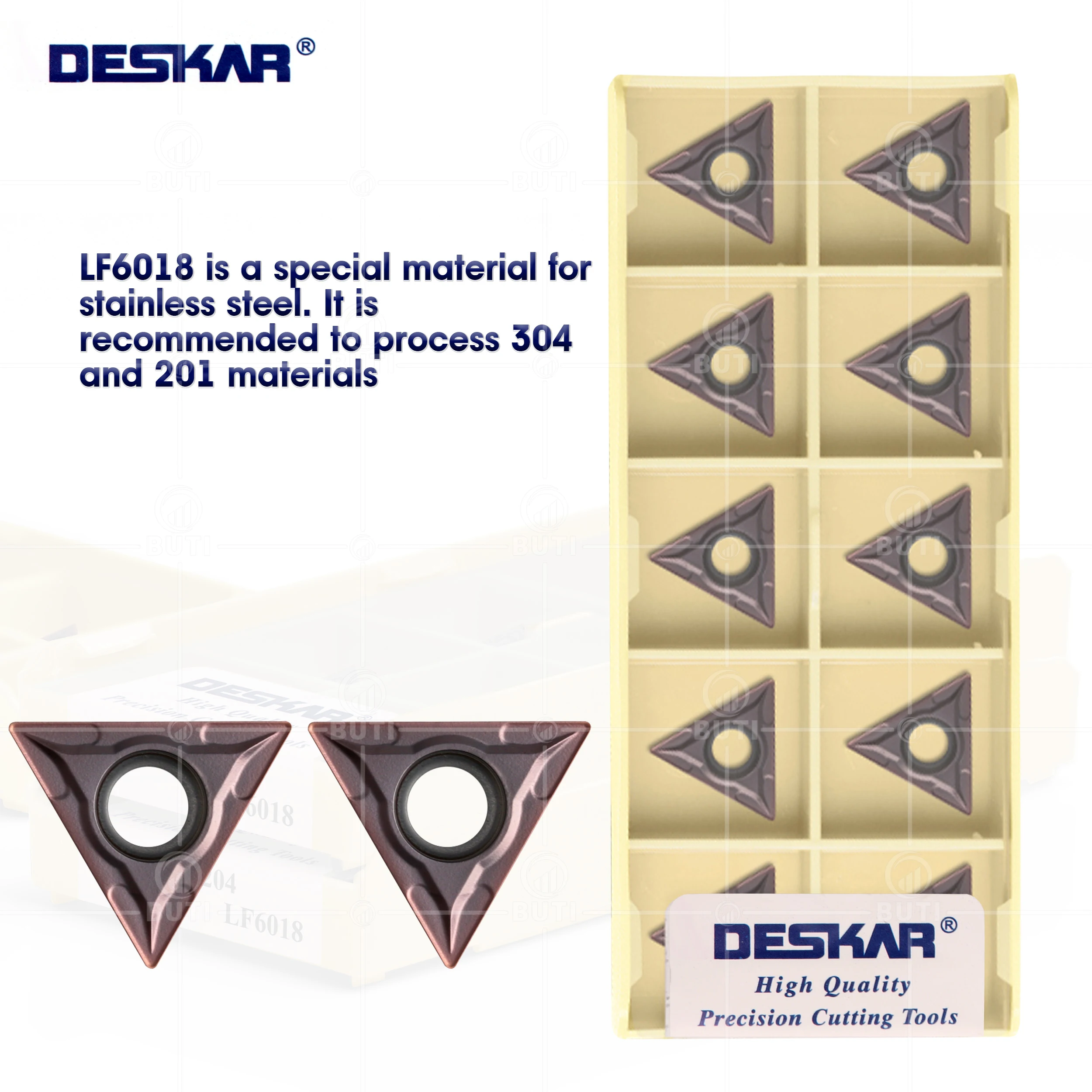 DESKAR 100% Original TCMT110204 TCMT110208 TCMT16T304 TCMT16T308 LF6018 Lathe Cutting Inserts Turning Tools For Stainless Steel