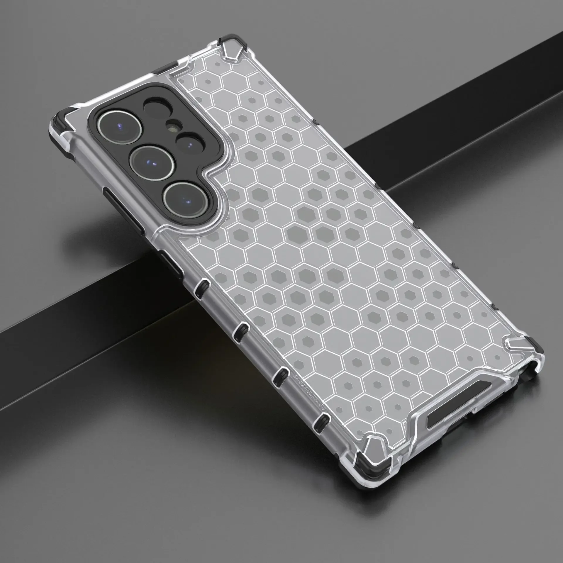 2-in-1 Full Protection Shockproof Translucent Phone Case with Hard Armor Cover