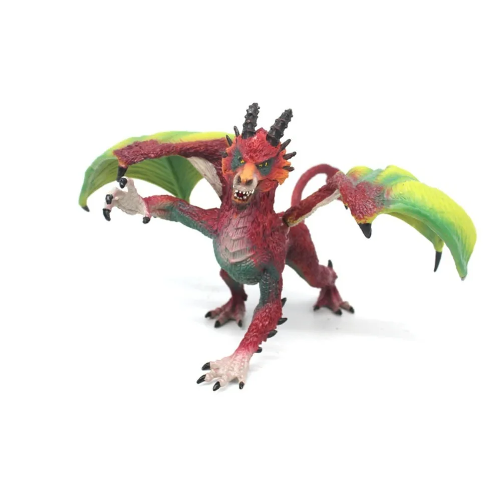 Ice Flying Dragon Mythical Figurine - Fire-Breathing Western Beast PVC Toy Ornament