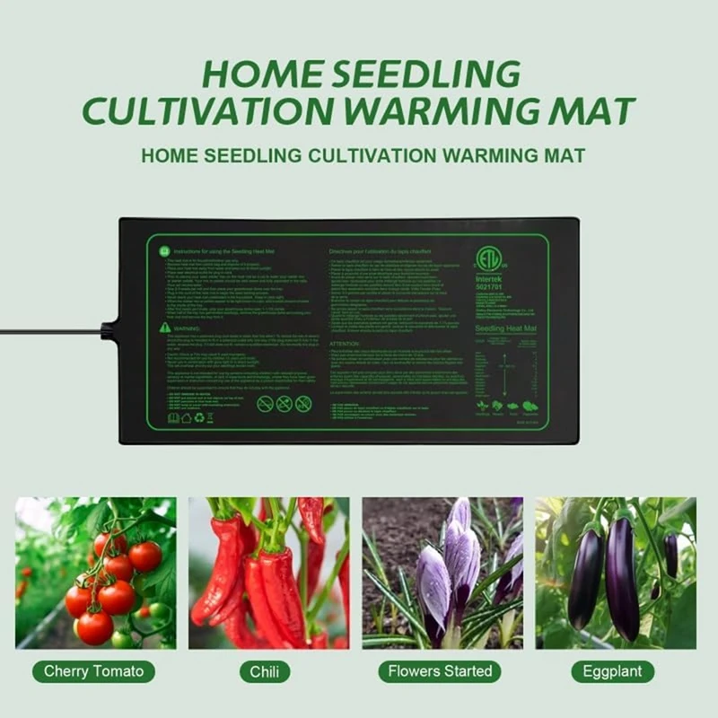 Heating Mat Warm Hydroponic Heating Mat Forseed Starting,Indoor Gardening,Waterproof Plant US Plug