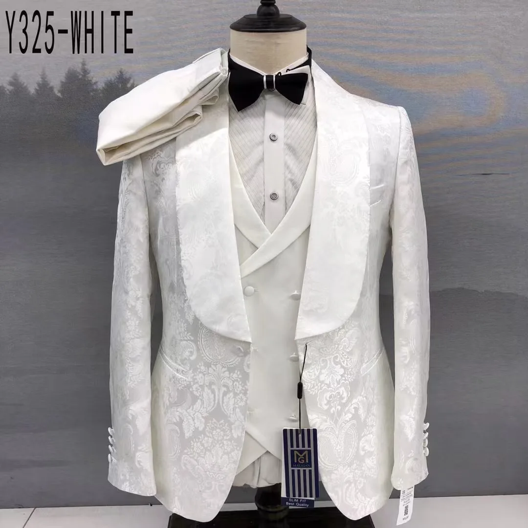 Drkobr Traje De Tres Piezas Para Hombre, Chaqueta Azul Cielo, Chaleco Y Pantalones, Conjunto De Esmoquin Para Novio De Boda, Azul-cielo