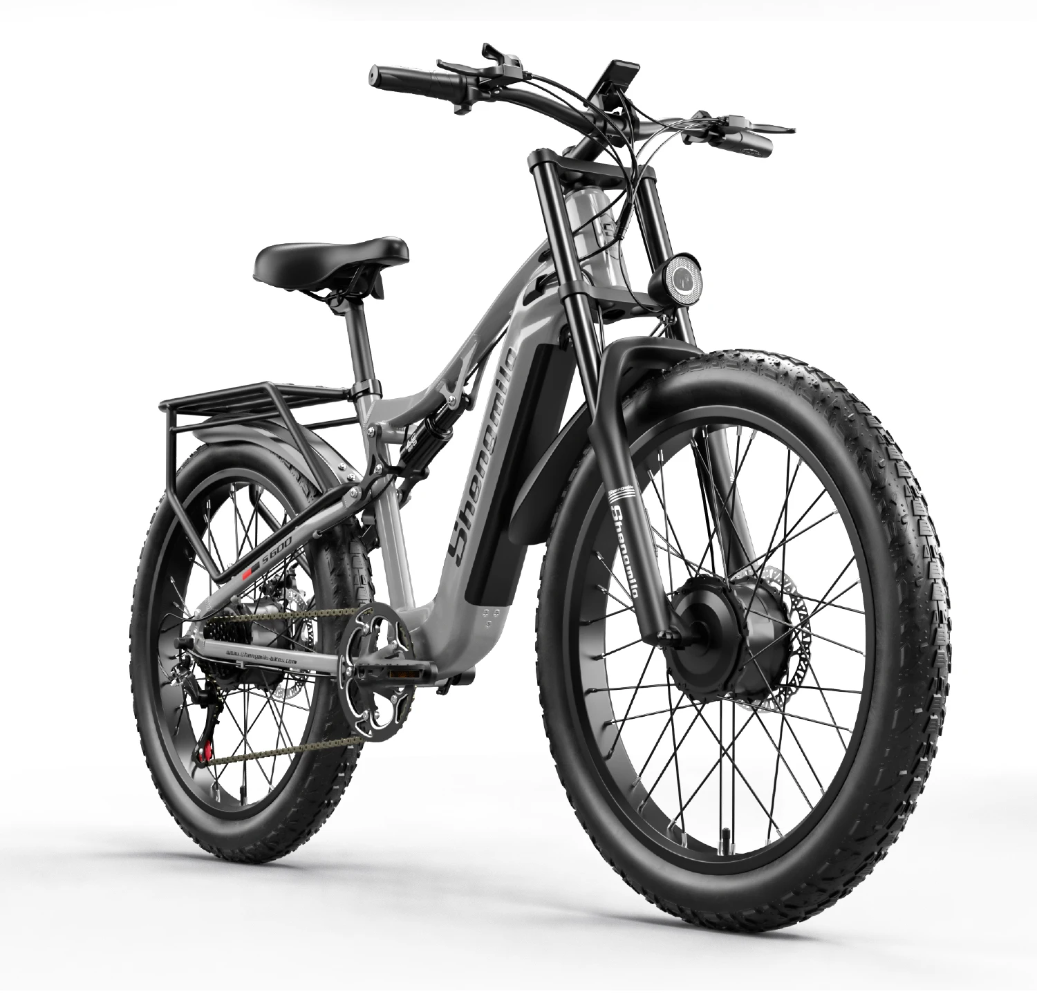 Bicicletta Elettrica Shengmilo Dual Motor 48V 17.5Ah 26*3.0 Fat Tire Freno Idraulico Soft Tail Frame Ebike