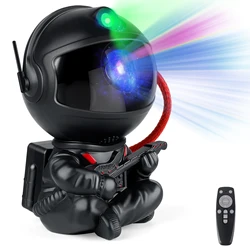 Astronaut Galaxy Projector LED Night Light - Starry Sky Lamp for Kids Bedroom, Room Decor, Galaxy Background, Gift (Black Starry Pattern)