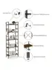 5 Tier Bookshelf 5 Tier Bookshelves Home Office Bookcase Shelf Storage Organizer Industrial Narrow Bookcase Display Stan 4