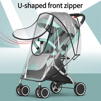 Stroller Rain Cover Transparent Wind Dust Shield Universal Trolley Umbrella Raincoat Baby Car Seat Cover Sunshade Breathable 1