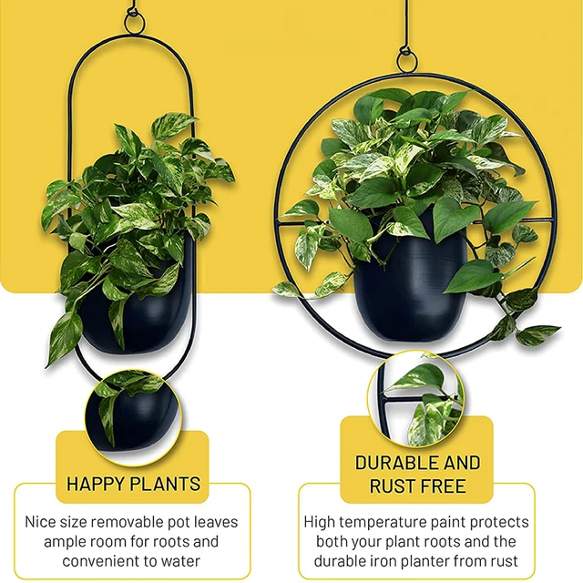 2022 Északi Fém Virág Edény Lógó Ültetvényes Kosár Váza Vas Tartó Hidroponikus Beltéri Kert Erkély Dekoráció - Image 3