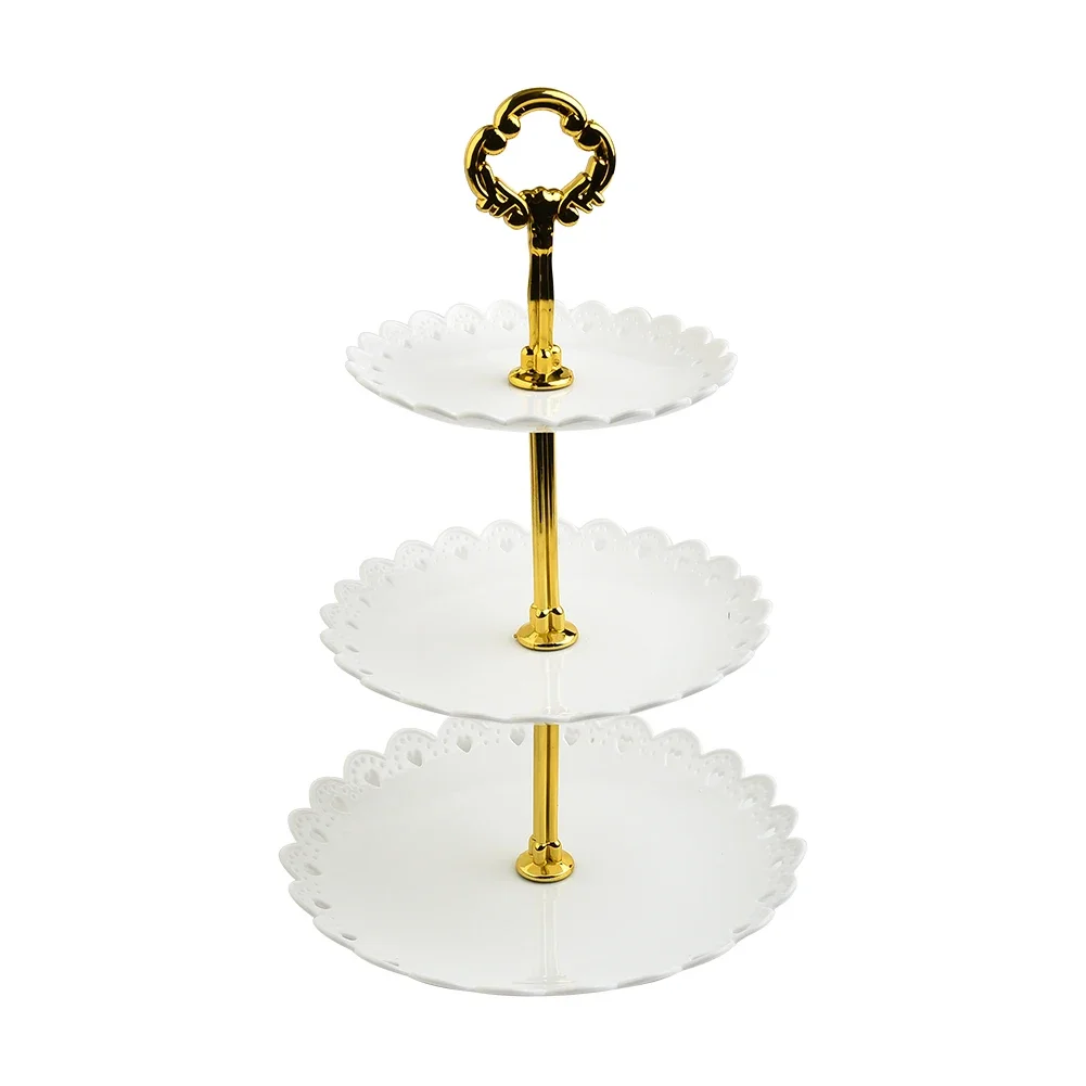 3 Layer Cake Stand Fruits Plate Tray Desserts Snack Candy Buffet Display Stand Towers For Christmas Wedding Party Creative Tray