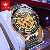 OLEVS 6722 Luxury Fully Hollow Men Mechanical Watch Men Skeleton Automatic Watch Waterproof Luminous Brand Original Men Watch