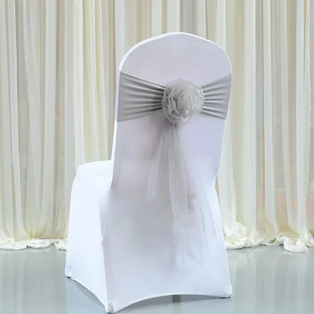 Organza Chair Sash Flower Chair Cover Knot For Banquet Event Birthday Party Decoration High Quality 1 Piece Wedding Chair Bow