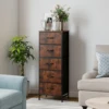 JHK 48IN Dresser For Bedroom With 5 Fabric Drawers Nightstand Wardrobe Steel Frame Closet For Clothes Storage Cabinet Furniture 1