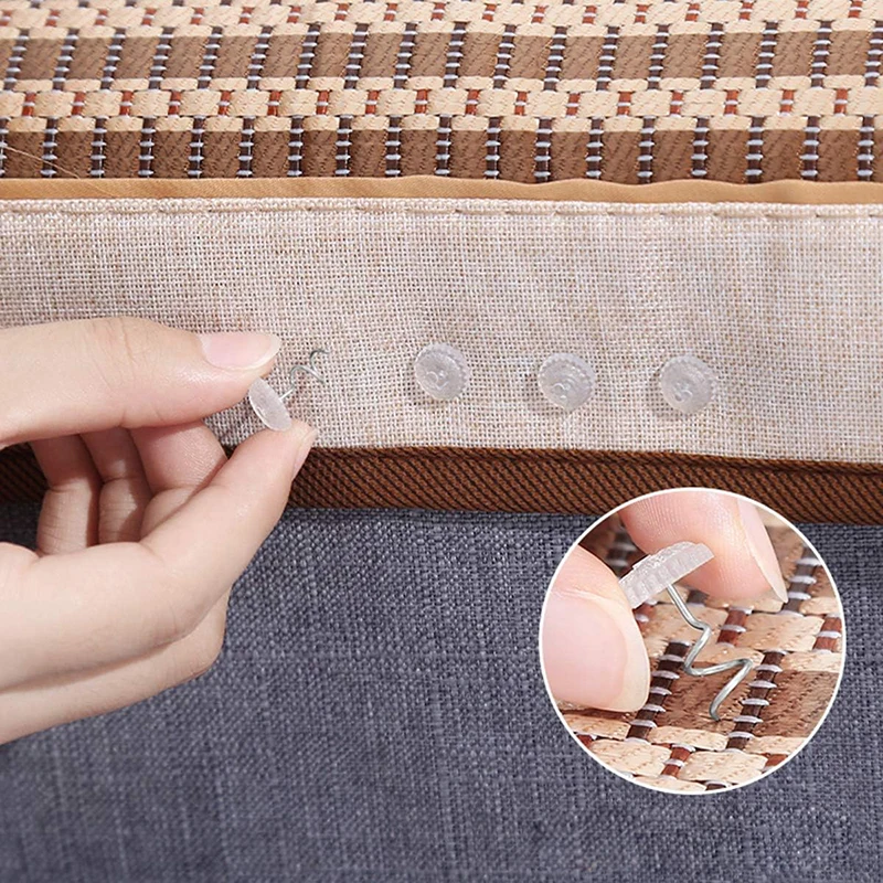 30/50Pcs 클리어 헤드가있는 트위스트 핀 패브릭 구불 구불 한 핀 DIY Bedskirt 핀은 소파 슬리퍼를 안전하게 장소에 고정합니다 공예 도구