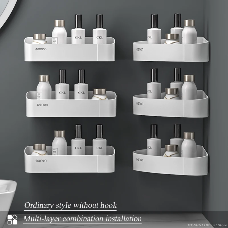 MENGNI Bathroom corner shelves Kitchen Storage organization rack Wall Mounted Shampoo Shower shelf Bathroom Accessories set 2