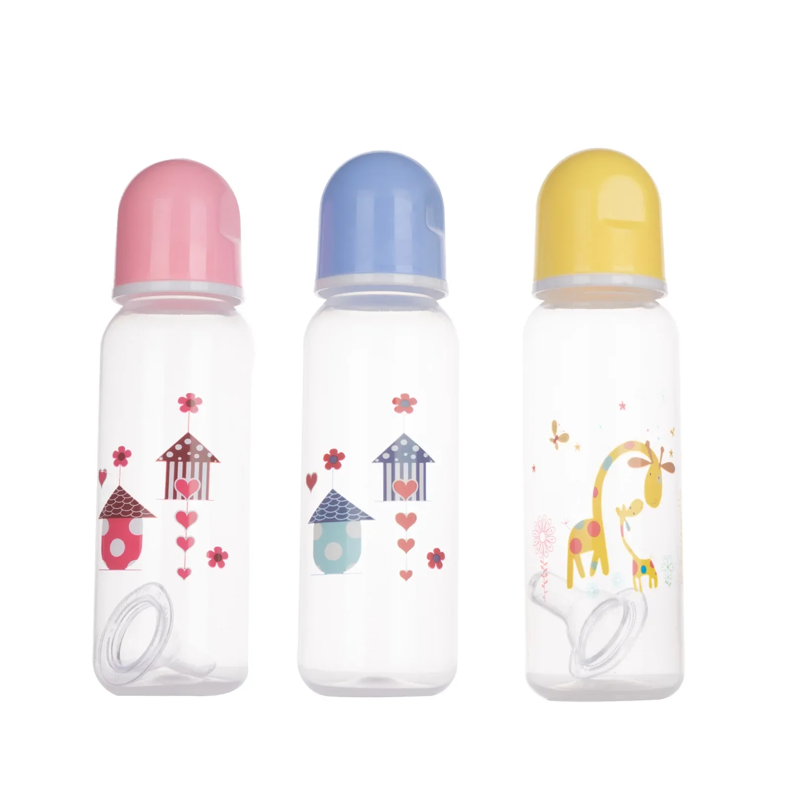 250mL Feeding Bottle Cute Kawaii Cartoon Food Storage Cup Baby Safe PP Material for Newborn Toddlers Infant Accessories