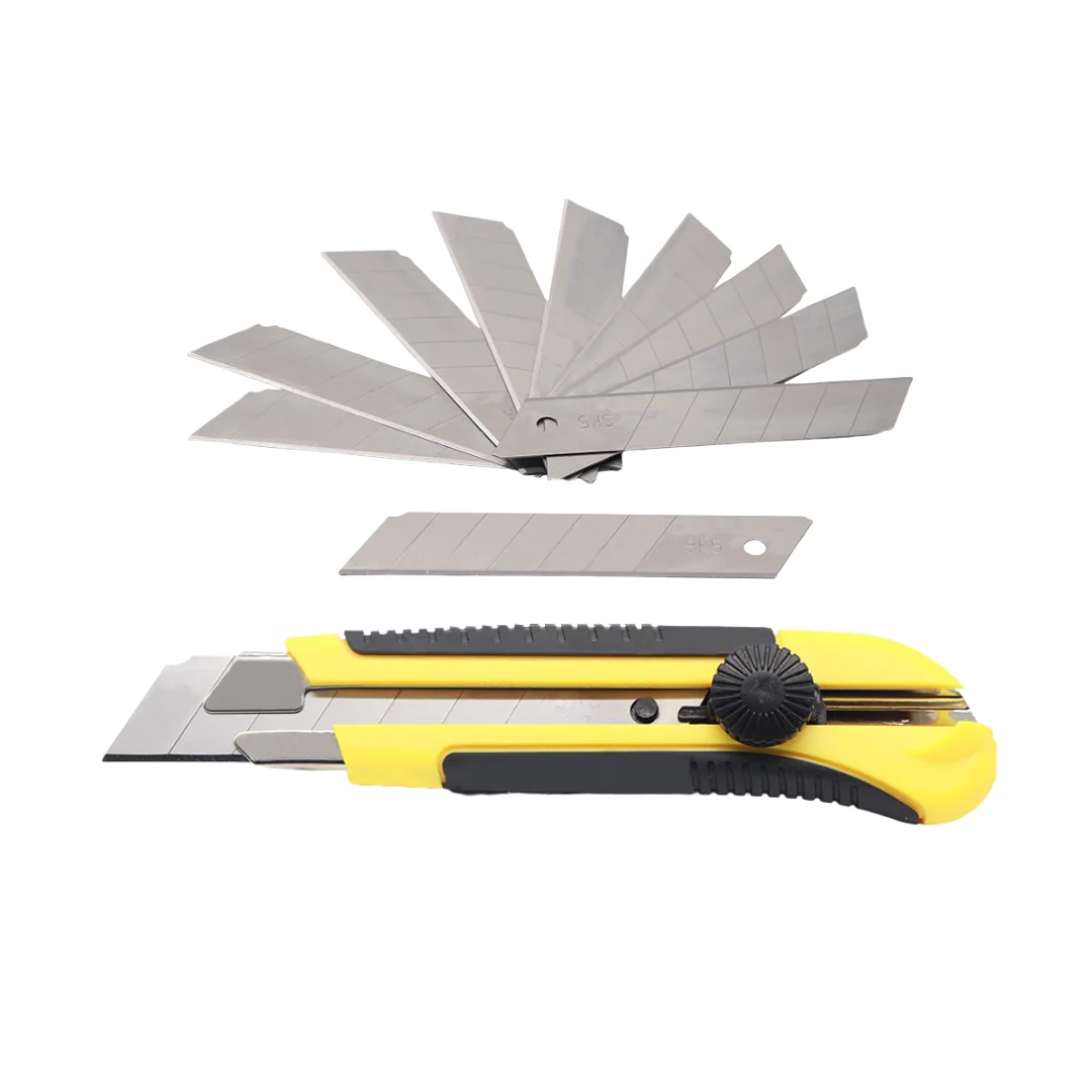 TOVIA 25mm Universalmesser SK5 Edelstahlklinge Einziehbares Messer Kartonschneider Abbrechbares Taschenmesser zum Schneiden von Seil und Papier – Detail 2