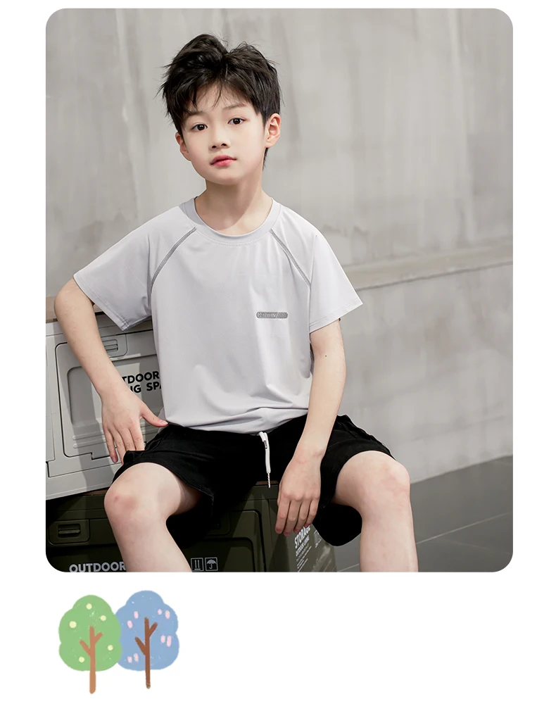 Boys Sports Wear Clothes Girls Sportswear for Kids T-shirt Toddler 4 to 12 Years Mesh Breathable Blue Pink Tees 18 S84a35003a5cd481192bd6b61b4c90d43X