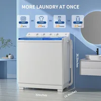 Portable Washing Machine, 40Lbs Compact Washing machine, Twin Tub Laundry Washer Machine with Built-in Drain Pump 2