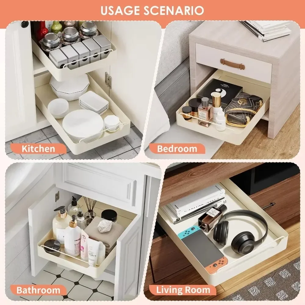 Kitchen Storage Rack Pull Out Seasoning Racks Multifunctional Organizer Cabinets with Slide Rails Pull-Out Seasoning Shelf 1PC