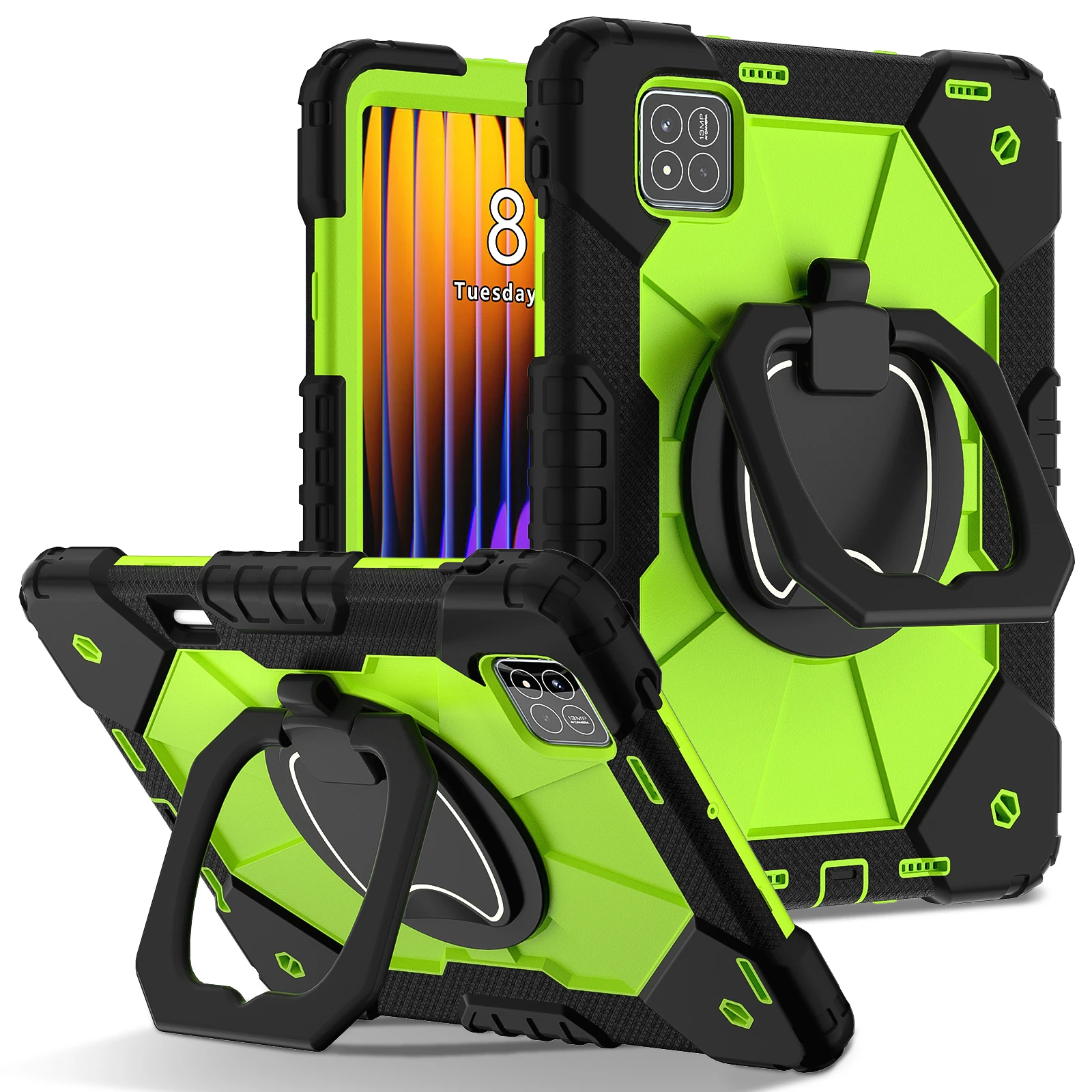 360° Rotatable Tablet Stand Case with Handle and Hard Cover