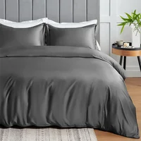 100% Organic Bamboo Bedding Set with Duvet Cover Fitted/Flat Sheet Pillowcase Luxury Silky Bedsheet Bed Linens Queen King Size 1