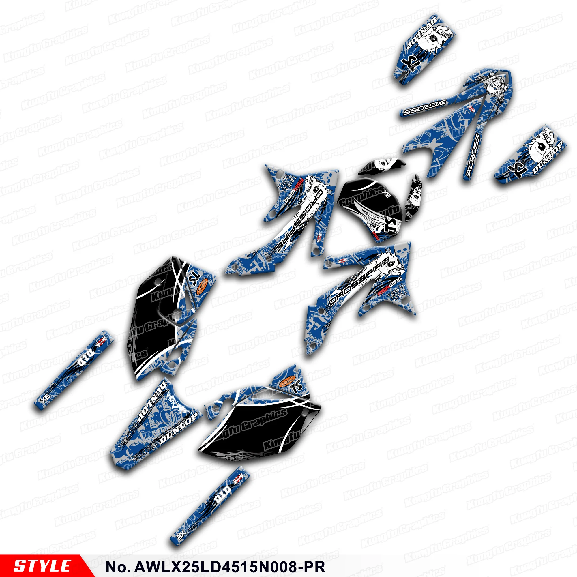 

Набор наклеек для мотоциклов Asiawing LX250 LD450 2015-2024, AWLX25LD4515N008-PR