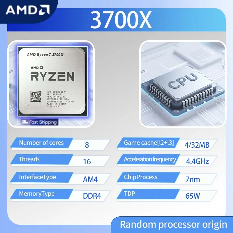 Ryzen 3700x Processor AMD RYZEN 3700X 8-Core GHz GHz Max Boost