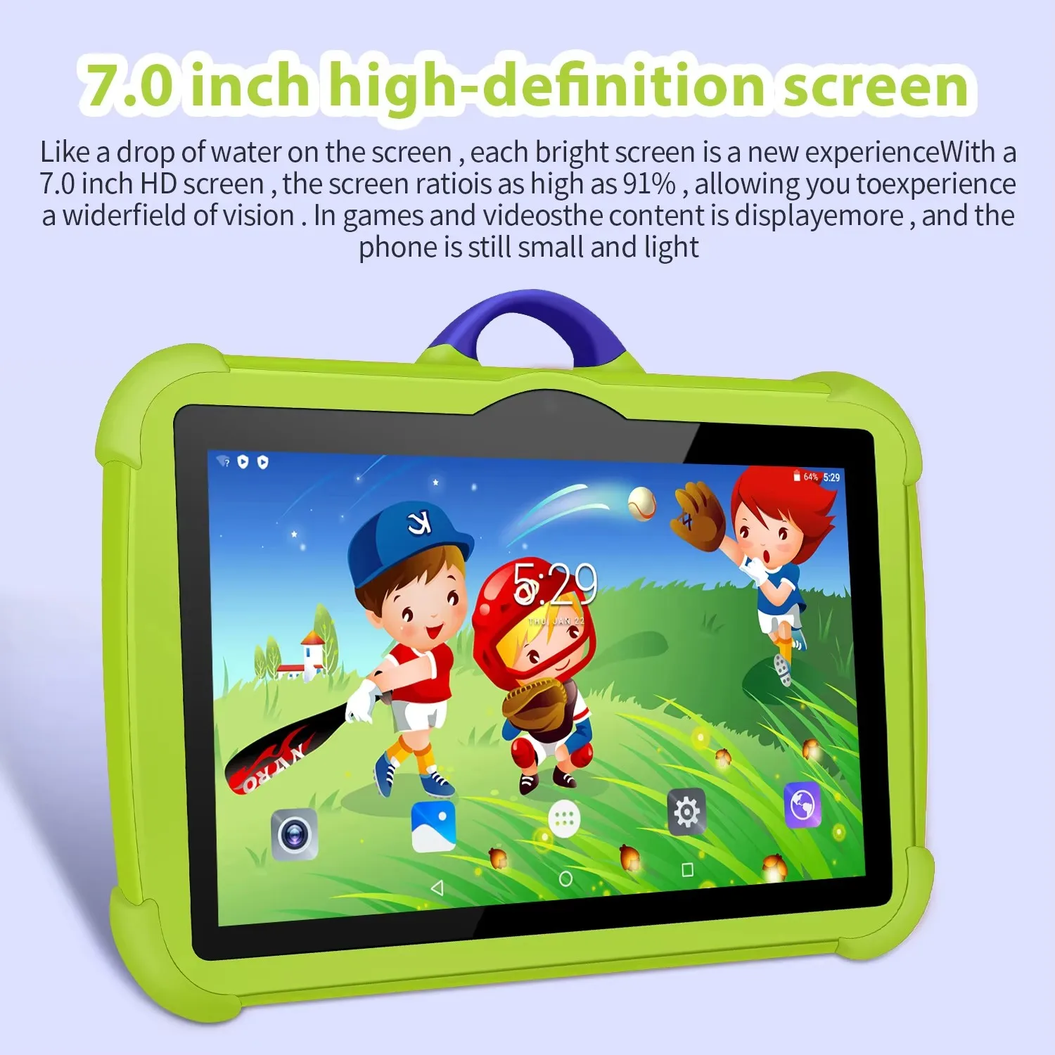 2024 New 5G WiFi 7 Inch Google Tablet For Children Learning Education Kids Tablets Quad Core 4GB RAM 64GB ROM Dual BOW Cameras 2