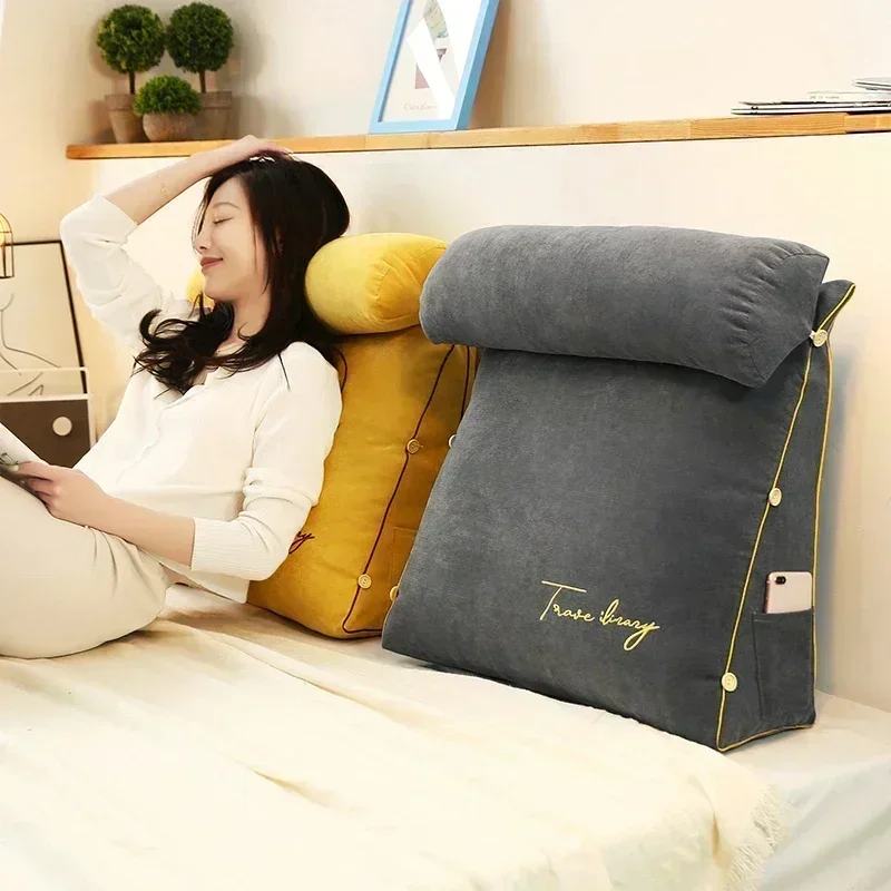 

Треугольная мягкая подушка для чтения с подставкой для позиционирования ярких цветов, Подушка для офиса, домашнего декора дивана