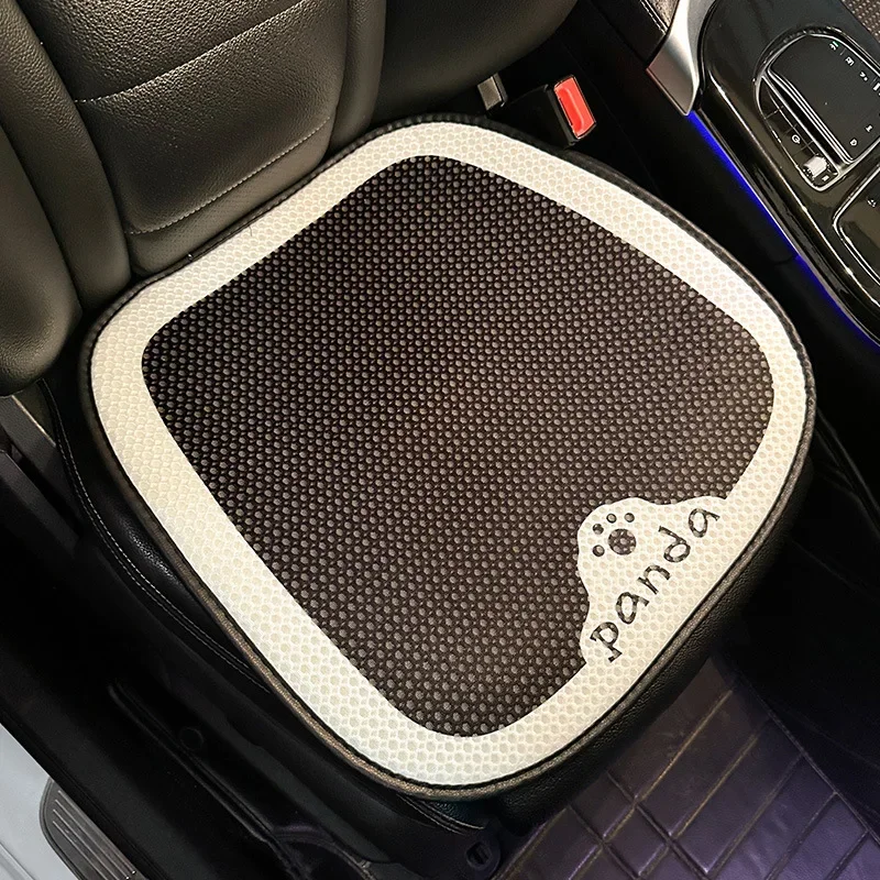 Panda Style Universal Car Seat Cushion - Breathable Ice Silk Comfort Pad for All Seasons