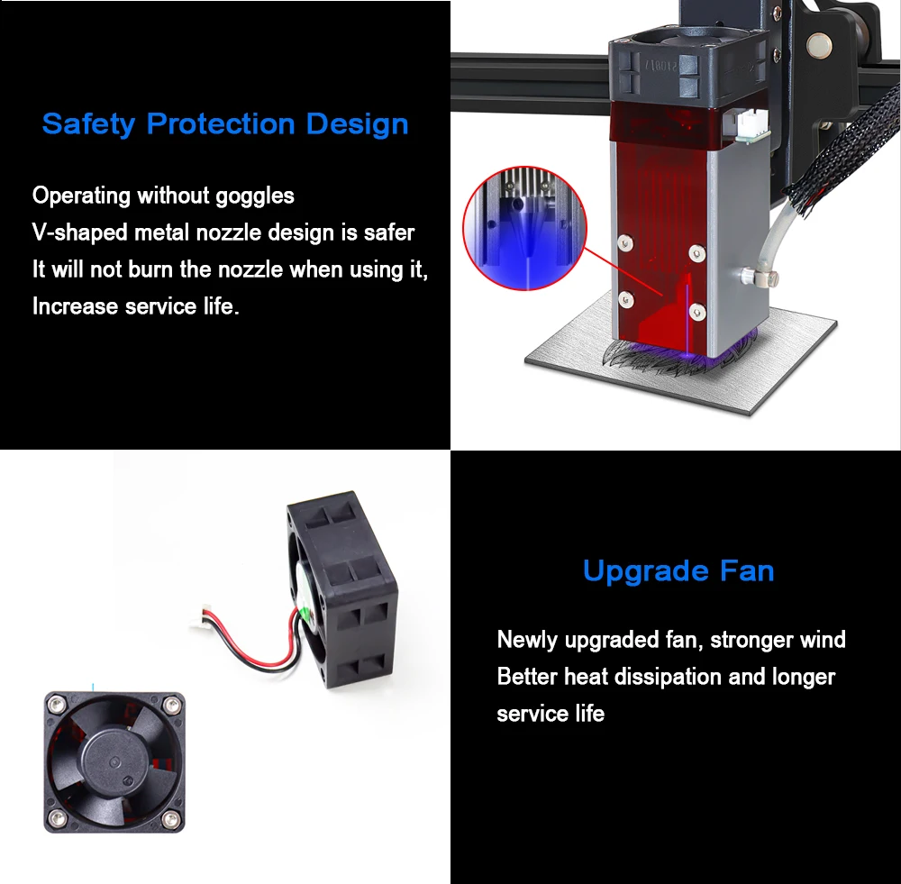 horizontal boring machine wood ZBAITU 80W Laser Module Head Air Assisted / 32-Bit MCU Control Board for CNC Engraving Wood Router Cutter Machine cnc wood router