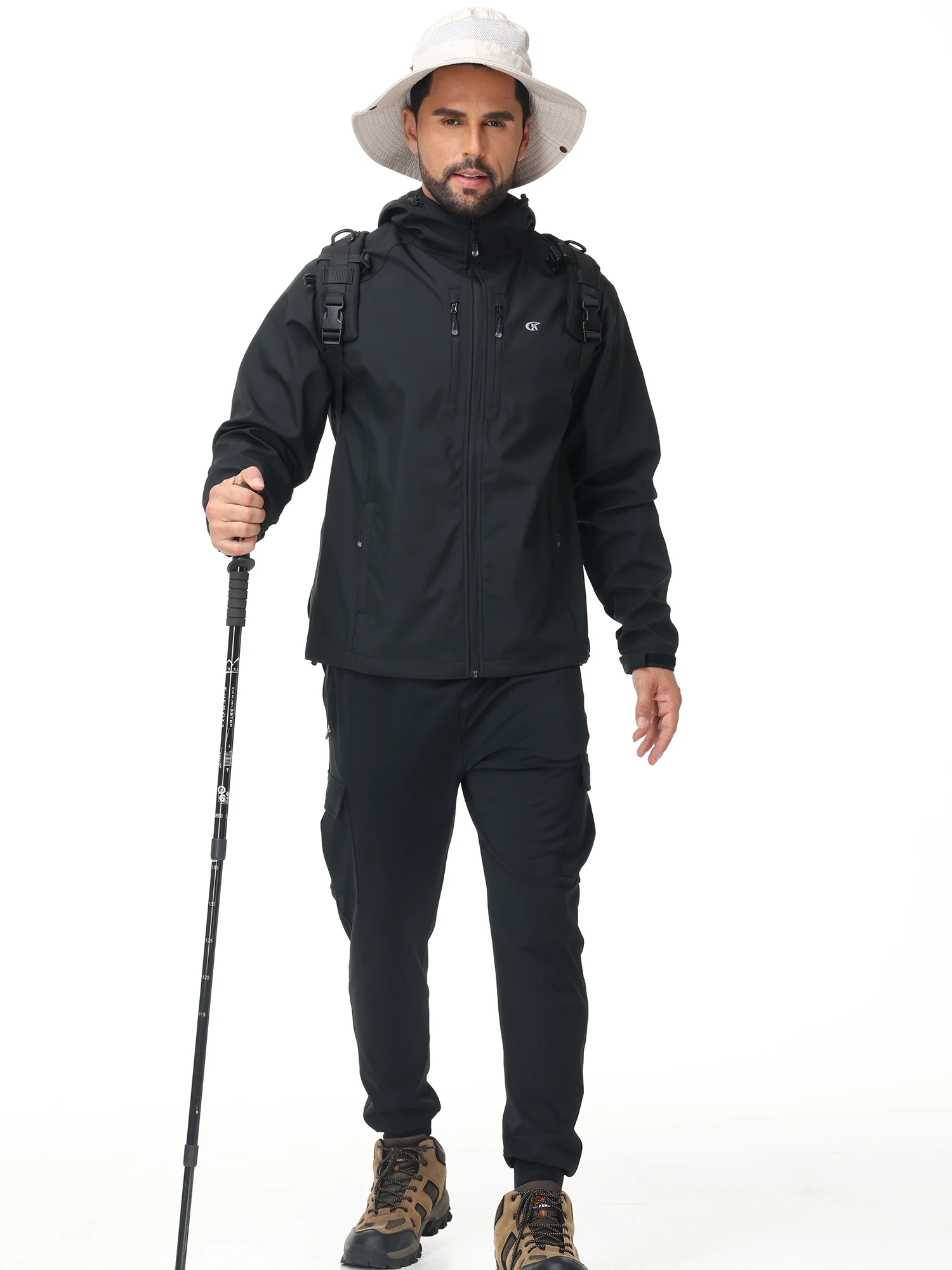 Men's Outdoor Waterproof Windbreak Jacket Lightweight Coat for Camping Hiking Cycling Fishing with Inner Pocket