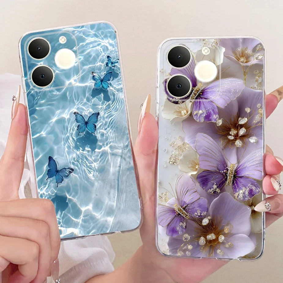 Luxury Lotus Painted Soft Silicone Case - Elegant Protective Cover