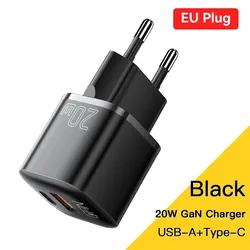 Essager 20W GaN USB-C PD Fast Charger with QC 3.0 for Smartphones and Tablets