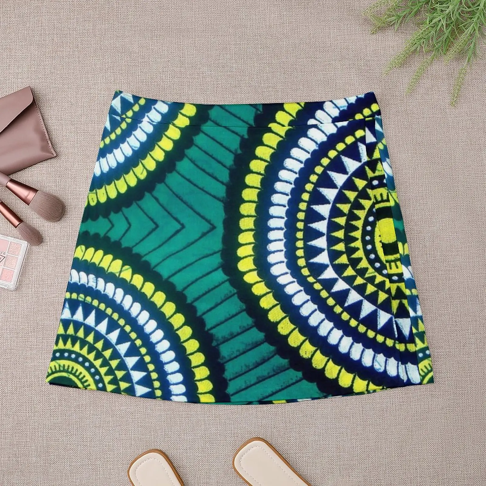 The Green moon - Capulana African wax print Mini Skirt skirts for women women's summer dress 2023