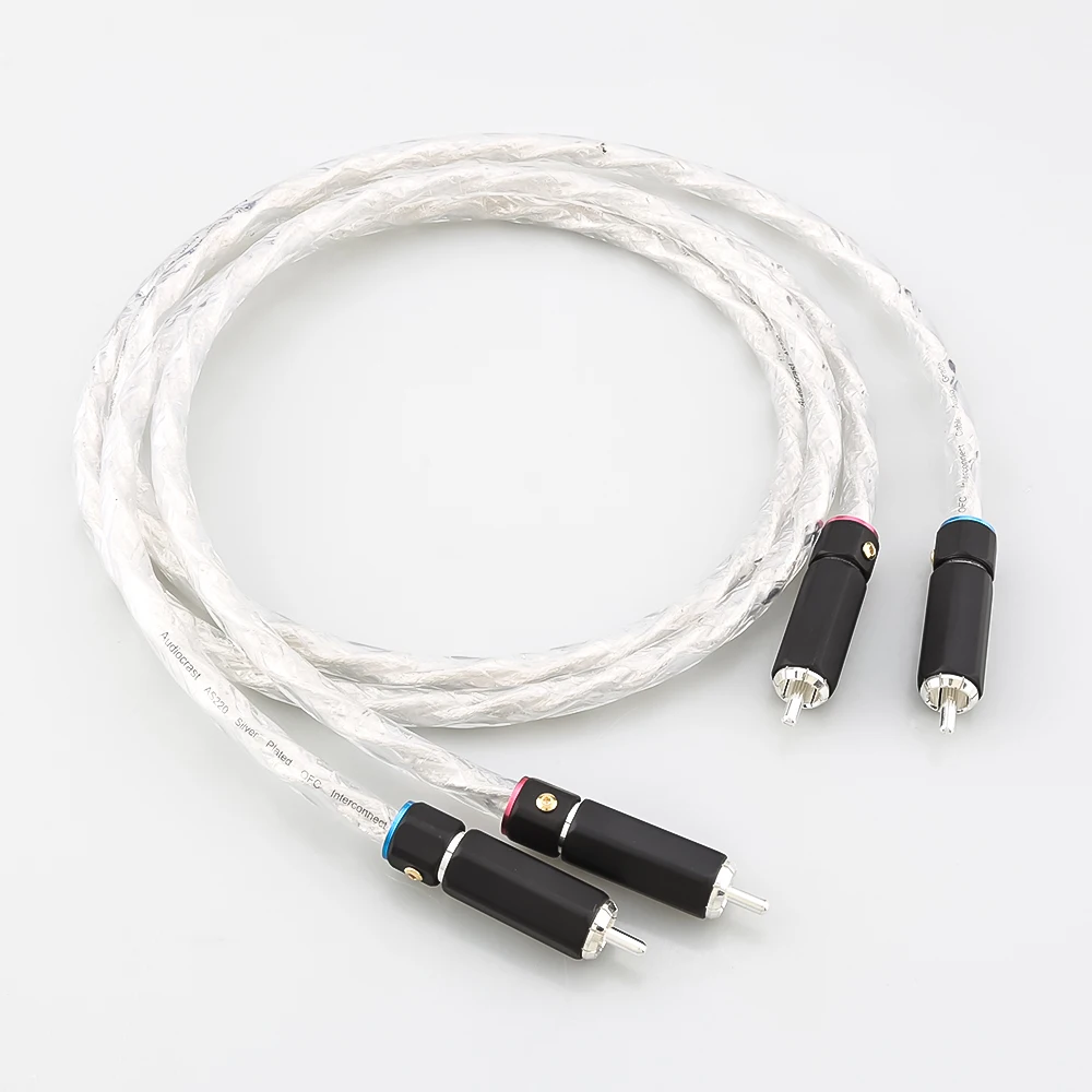 

Hifi audio RCA plug Audio Cable Liton silver plated dual filter ring fever audio signal cable RCA to RCA