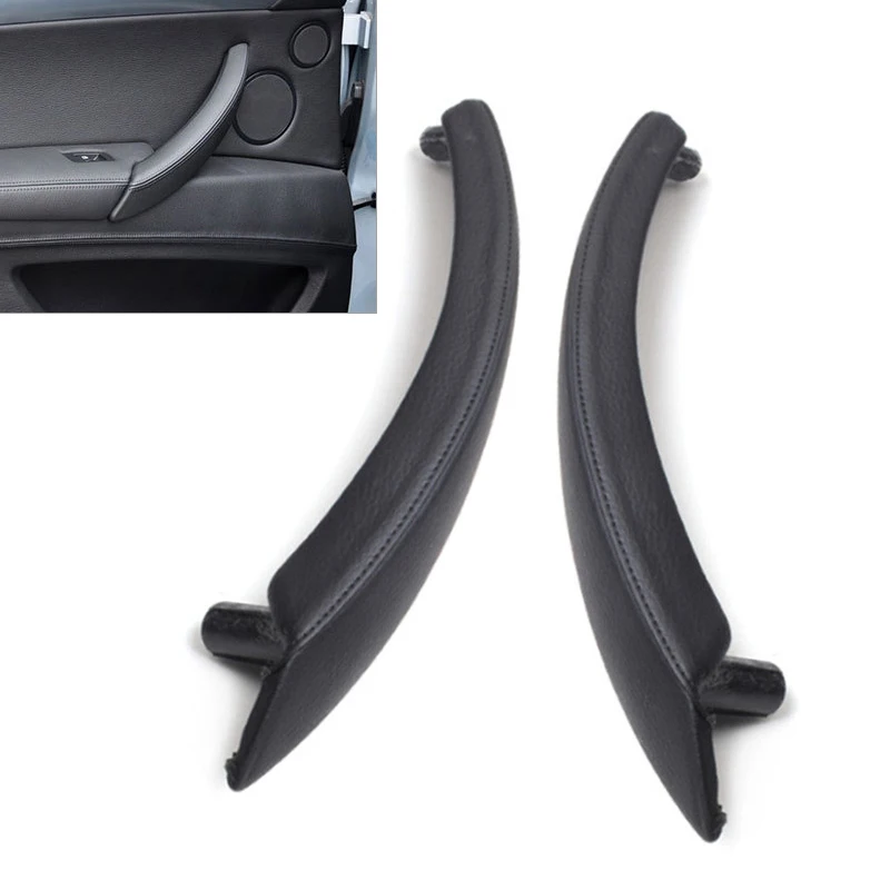 

1 Pair Black Auto Interior Front Left & Right Door Pull Handle Trim Cover Fit for BMW E70 X5 E71 E72 X6 SAV 2008-2011 2012 2013