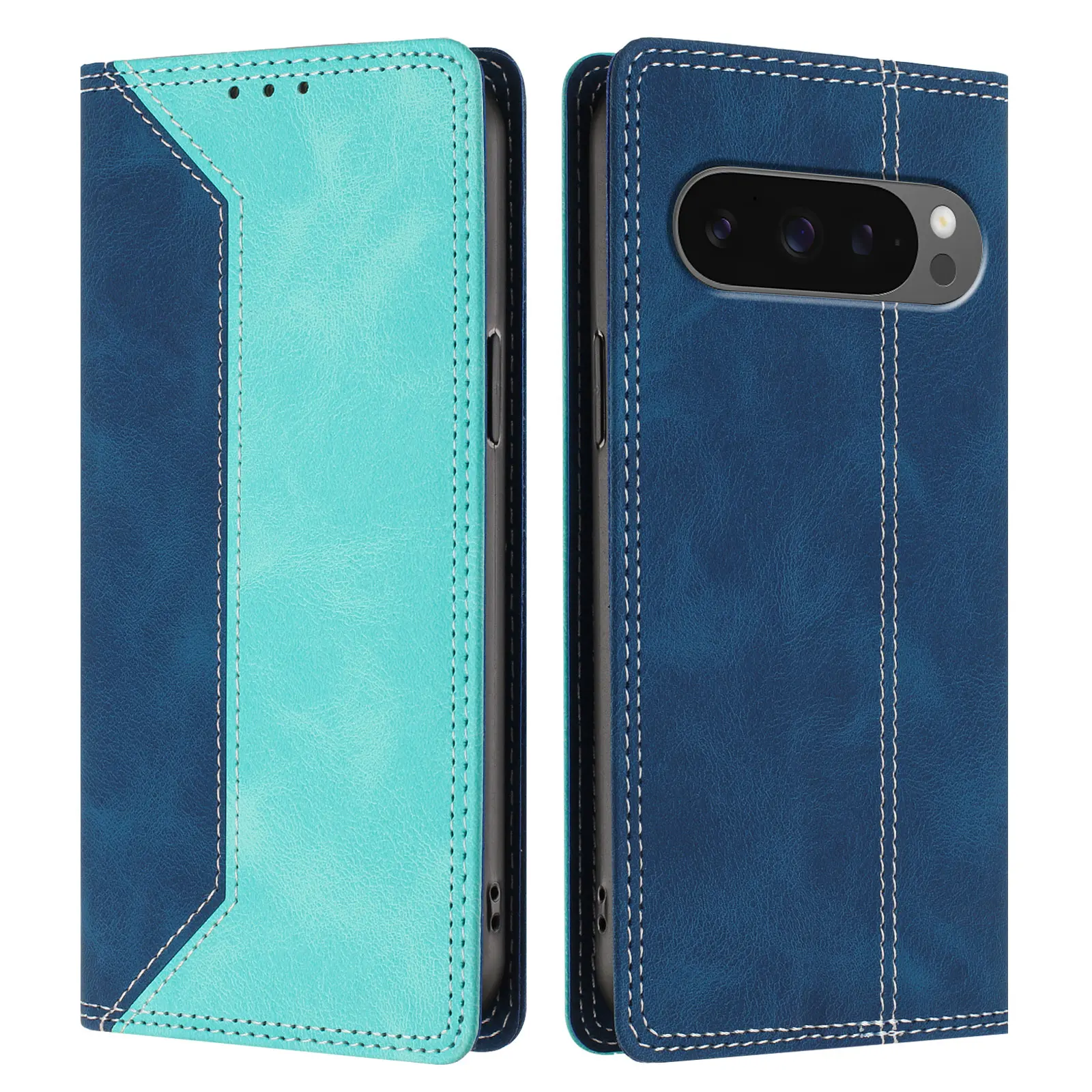 Magnetic Leather Wallet Case with RFID Blocking & Shockproof Protection