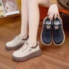 2024 Spring New Soft soled Sports Style Women's Versatile Board Shoes Thick soled Height Increasing Fashionable Casual Shoes 1