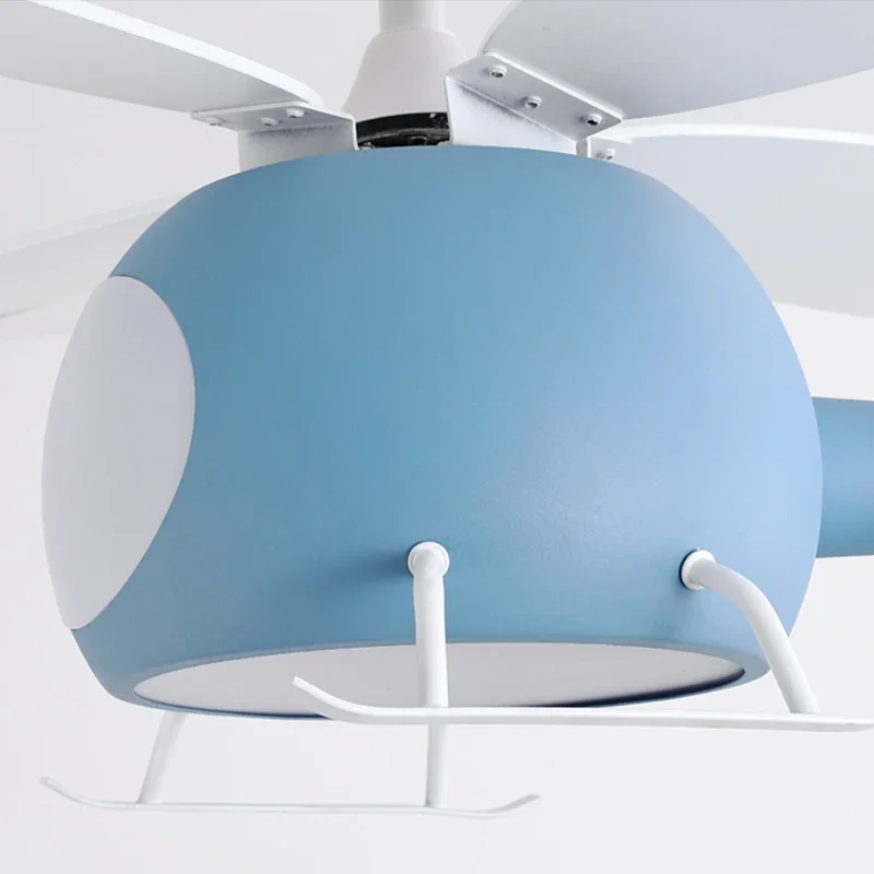 Helicopter Lamp Chandelier Children's Bedroom Blue Pink Ceiling Fan Aircraft Light Study Girls Boys Kids' Room Люстра Потолочная
