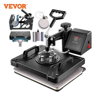 VEVOR Combo Heat Press Machine 5/6/8 in 1 30*38CM 38*38CM Muntifunctional Sublimation Printer Transfer for Mug Hat Plate T-Shirt 1