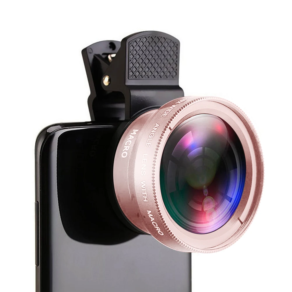 Mobile Phone Lens 0.45X Wide Angle Zoom Macro Lenses Camera Kits With Clip Lens On The Phone For Smartphone Camera Len