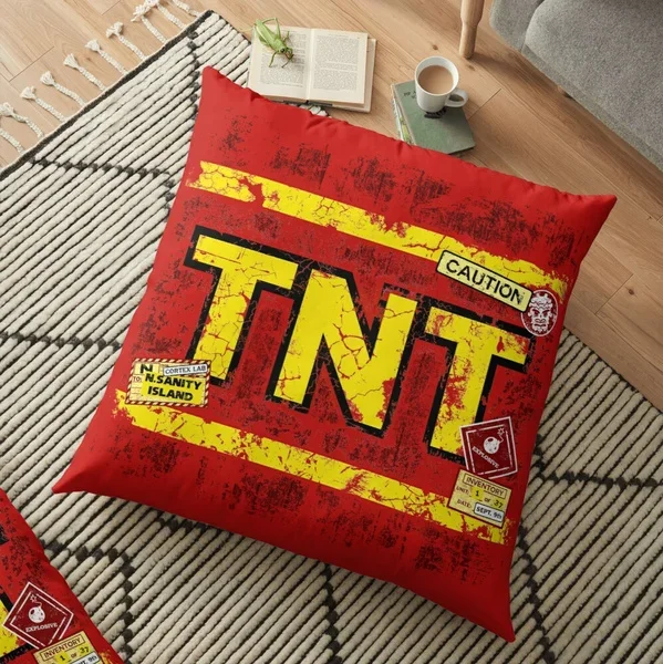 

Crash Bandicoot - N.sane Tnt Pattern Pillow Case Fashion Square Cushion Car Sofa Home Office Decor Gifts Throw Pillow Case