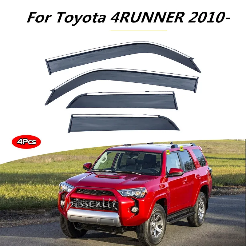

Хромированные накладки на окна для Toyota 4runner 2010, аксессуары для оконных козырьков, защитные стекла от ветра и дождя, детали из нержавеющей стали
