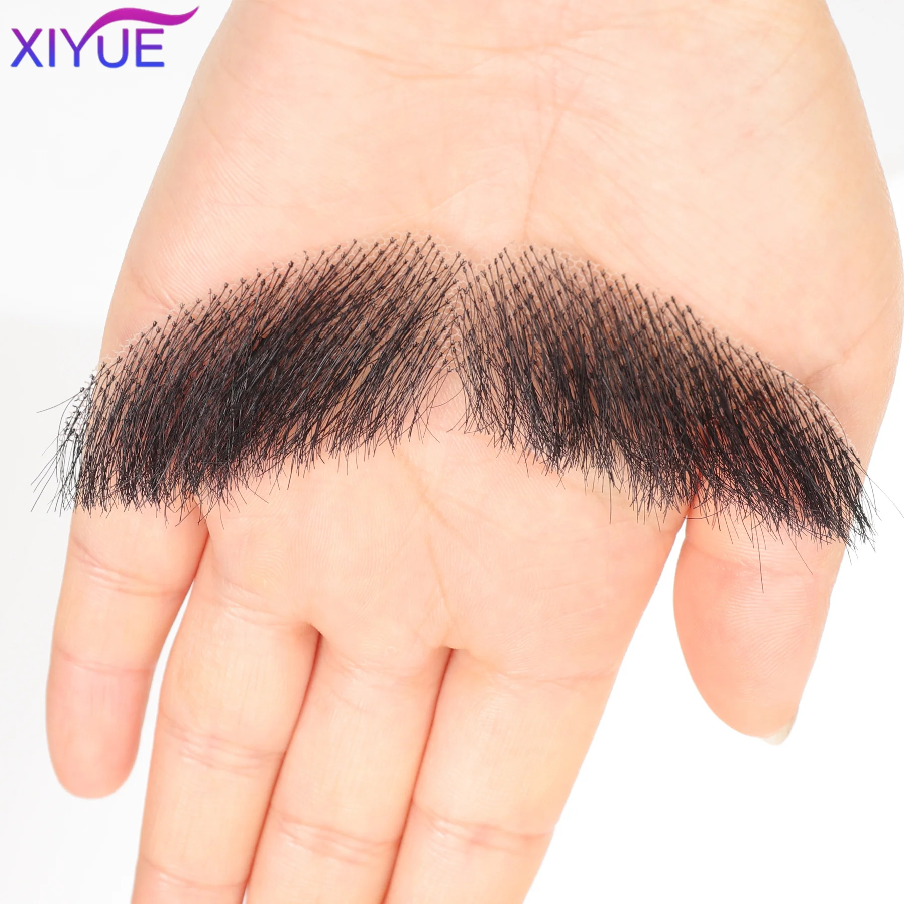 XIYUE Lace Beard Fake Moustache For Men Mustache Hand Made By Real Hair Cosplay Synthetic Lace Invisible Beards