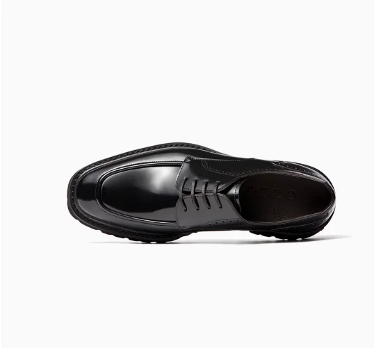 Scarpe in pelle da uomo, Uomo in pelle, scarpe da lavoro in pelle con suola spessa, traspiranti, scarpe da sposa da sposo - immagine 6