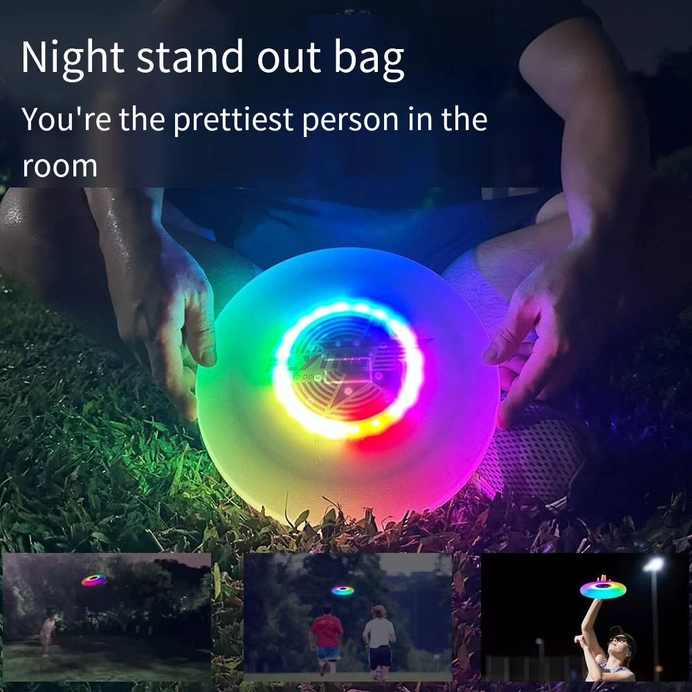 Gobesty LED Frisbee - Leuchtende Scheibe, 25cm, Wasserdicht, 12 Farben