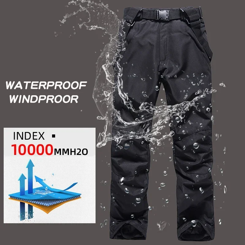 Ski Pants Men Outdoor Mountain Windproof Waterproof Ski Snowboard Pants Winter Warm Snow Trousers Brand skiing pants