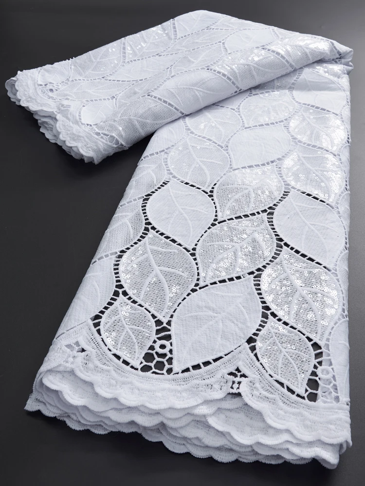 African Water Soluble Lace Fabric 2.5Yards French Nigerian Guipure Cord Lace Fabric Women Dress Wedding lace fabric