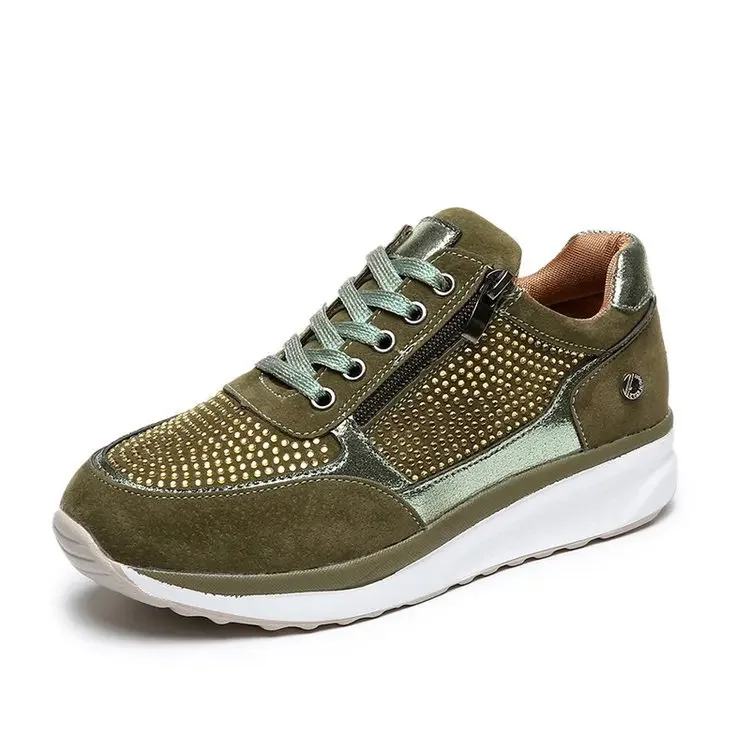 Chaussures Plates Pour Femmes - LightBlue[A] - Daim-Nubuck - Style