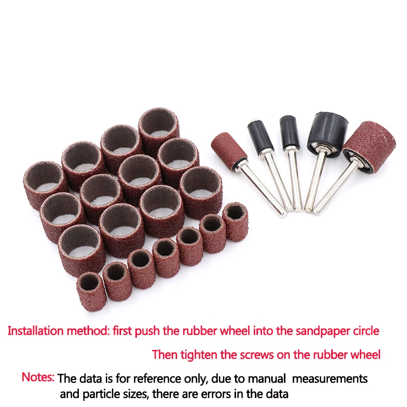 

120Grit Sanding Drums Kit Sanding Band 1/2 1/4 Inch Sand Mandrels Fit for Dremel Nail Drill Rotary Abrasive Tools