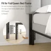 Adjustable Headboard for Full/Queen Size Bed Frame, Linen Fabric Bed Headboard with Storage & RGB LED Light in Modern Vertical 5